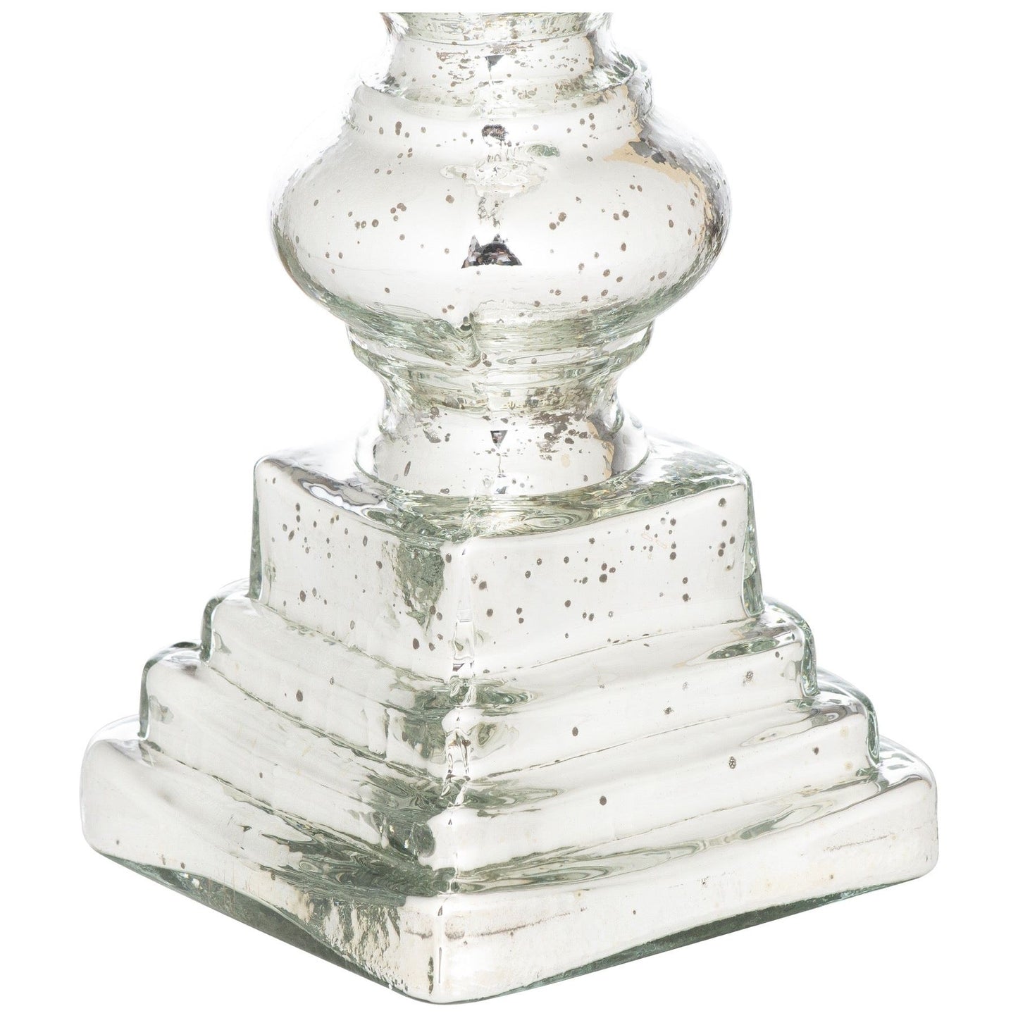 Mercury Effect Glass Top Tall Candle Pillar Holder - Ashton and Finch