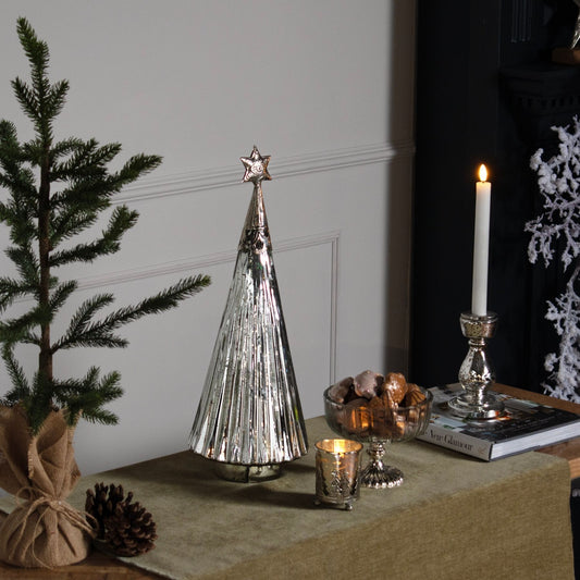 The Noel Collection Star Topped Glass Decorative Large Tree - Ashton and Finch