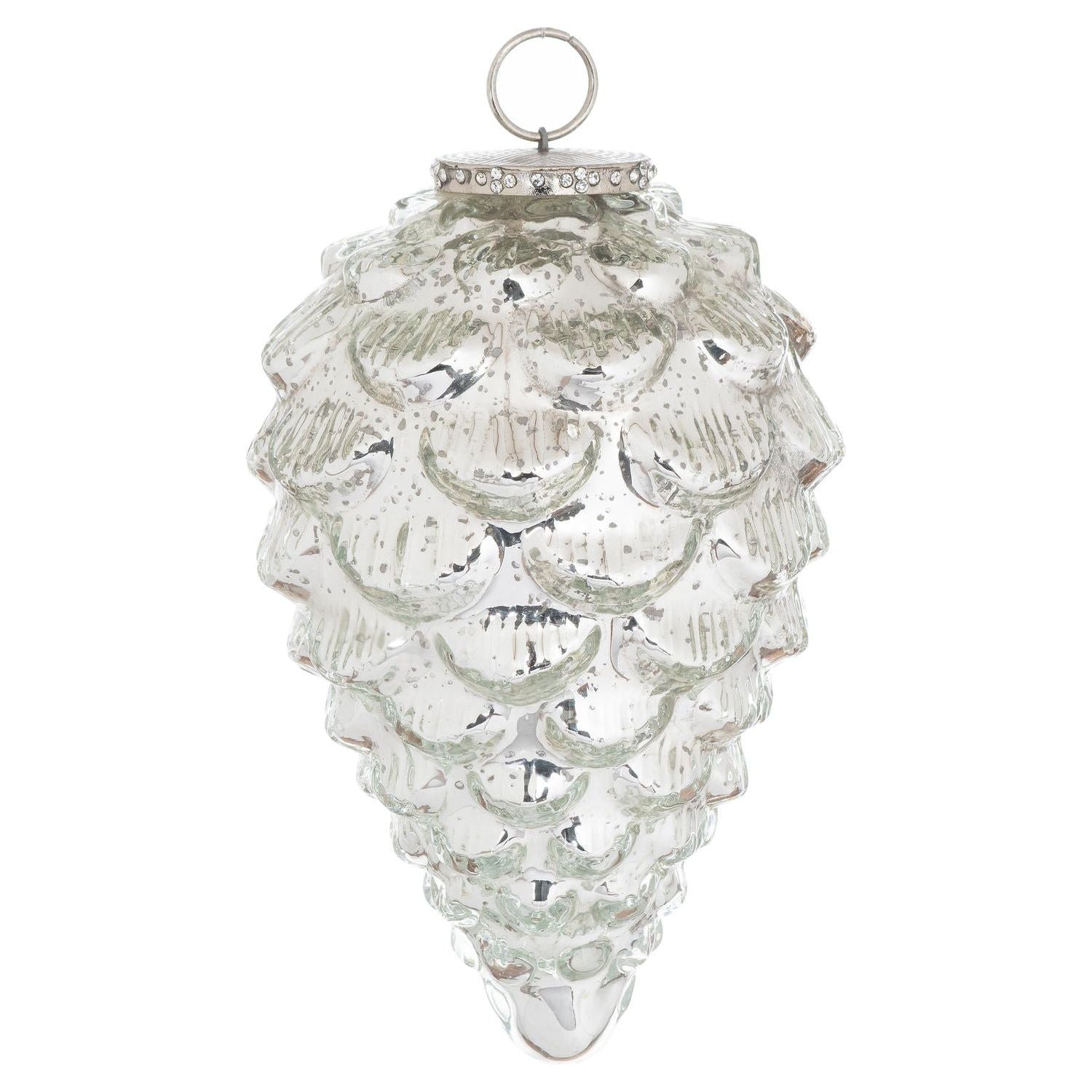 The Noel Collection Silver Teardrop Acorn Large Bauble - Ashton and Finch