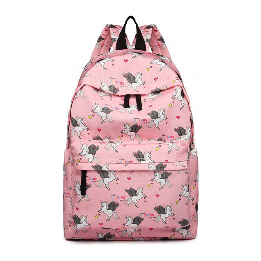 Large Backpack Unicorn Print - Pink - Ashton and Finch