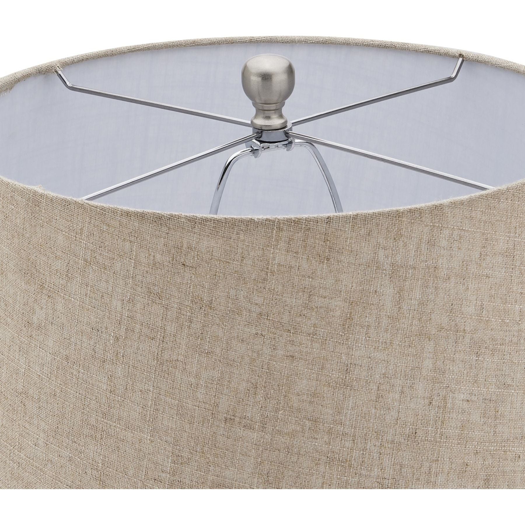 Acantho Grey Ceramic Lamp With Linen Shade - Ashton and Finch