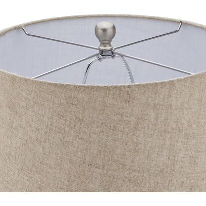 Acantho Grey Ceramic Lamp With Linen Shade - Ashton and Finch