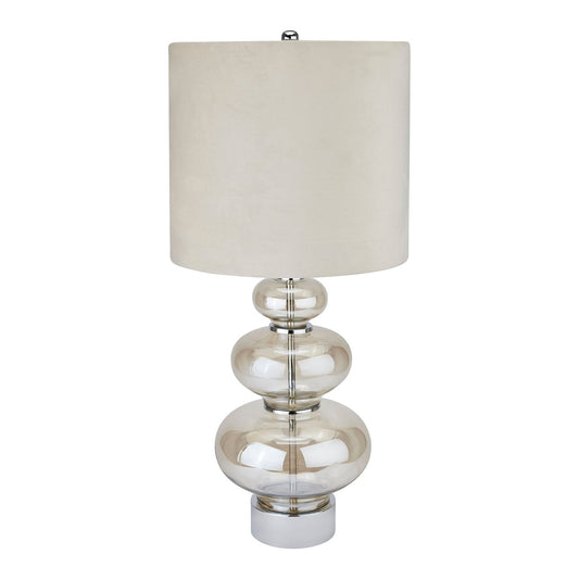 Justicia Metallic Glass Lamp With Velvet Shade - Ashton and Finch