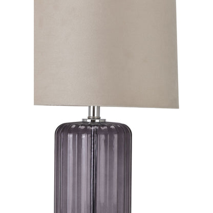 Alberta Metallic Glass Lamp With Velvet Shade - Ashton and Finch