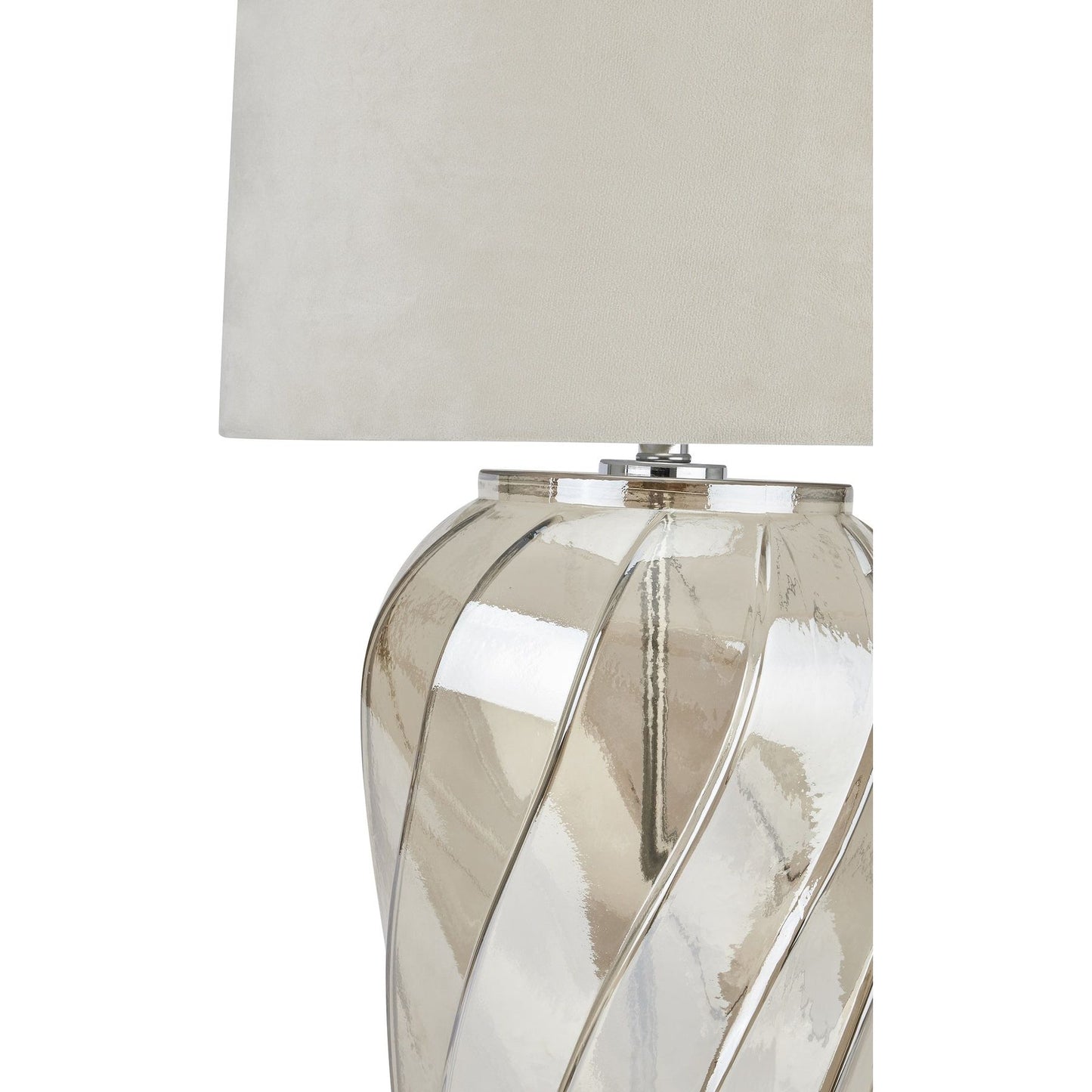Ambassador Metallic Glass Lamp With Velvet Shade - Ashton and Finch