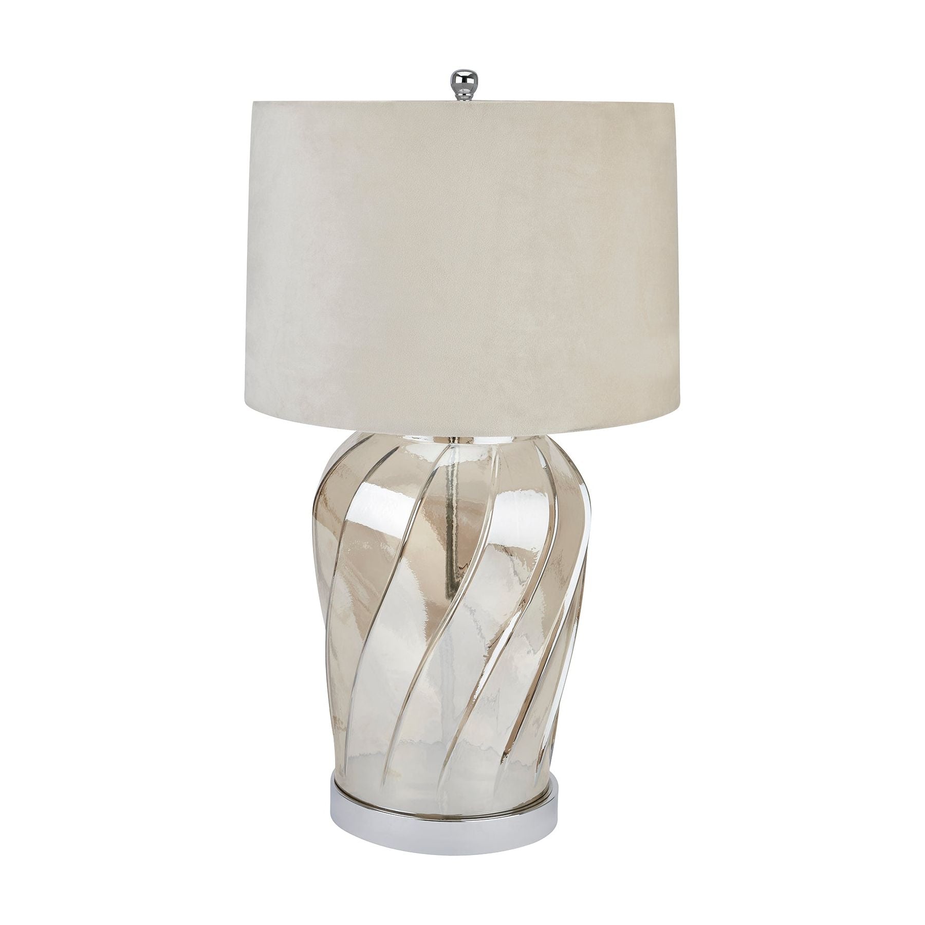 Ambassador Metallic Glass Lamp With Velvet Shade - Ashton and Finch