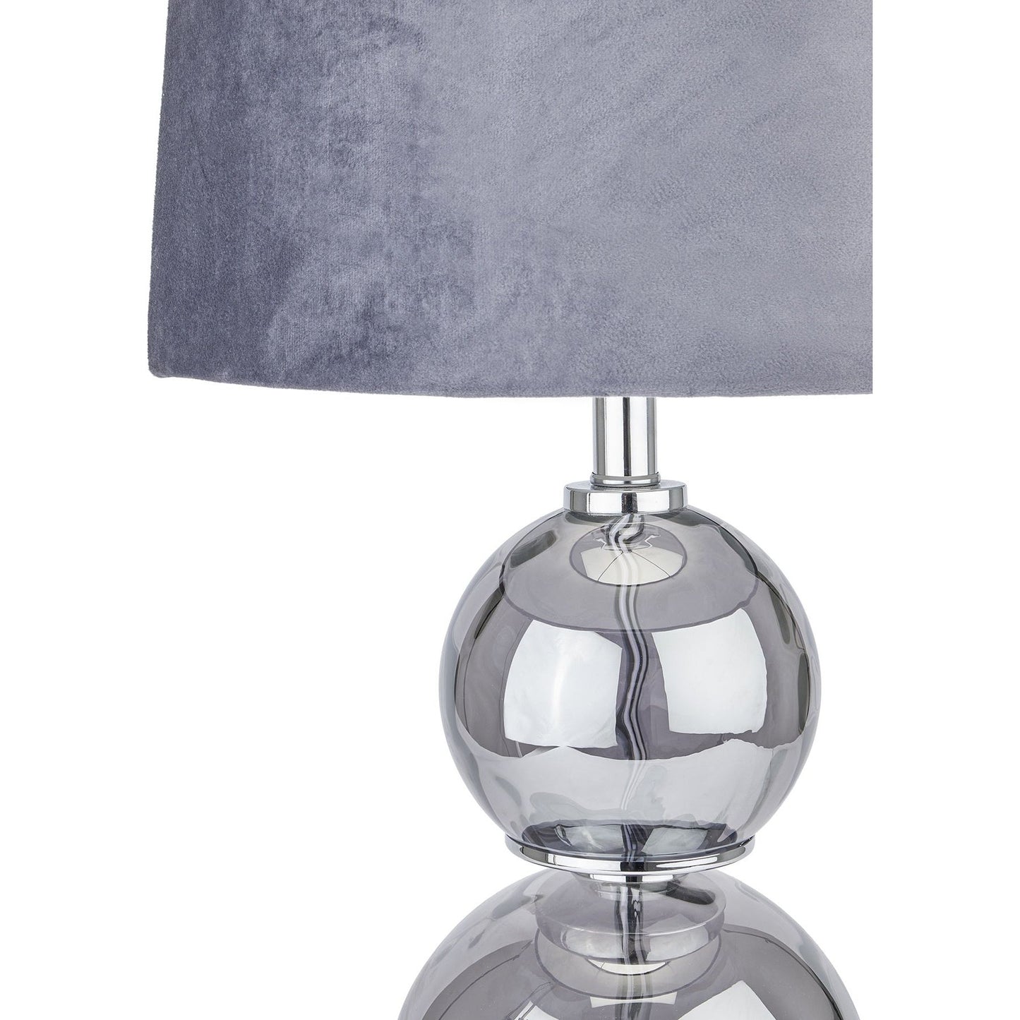 Shamrock Metallic Glass Lamp With Velvet Shade - Ashton and Finch