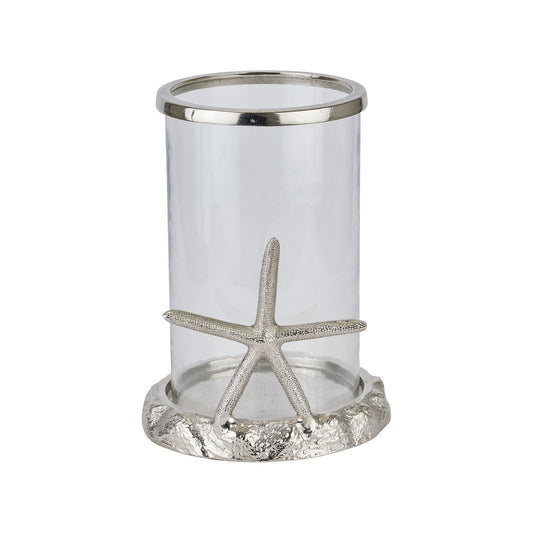 Silver Starfish Candle Hurricane Lantern - Ashton and Finch