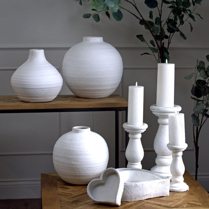 Tiber Matt White Ceramic Vase - Ashton and Finch