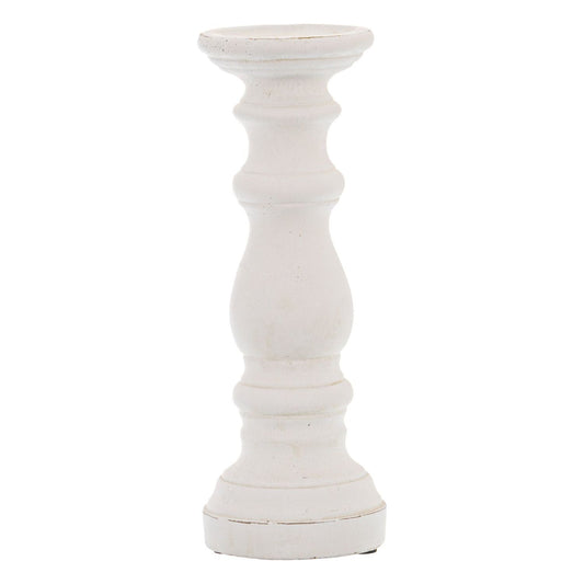 Matt White Small Ceramic Column Candle Holder - Ashton and Finch