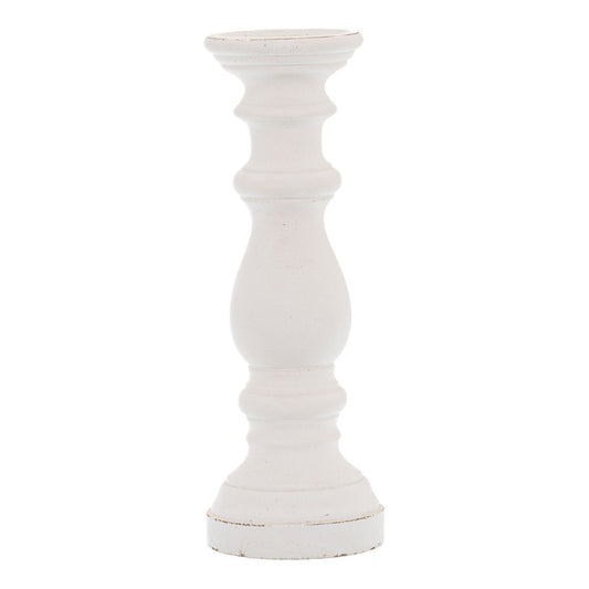 Matt White Ceramic Column Candle Holder - Ashton and Finch