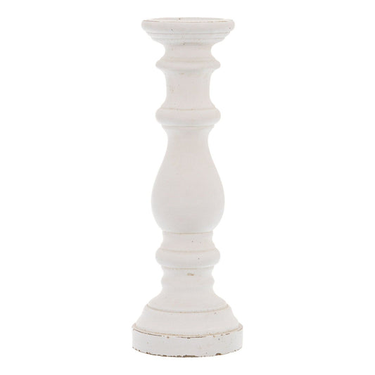 Matt White Large Ceramic Column Candle Holder - Ashton and Finch
