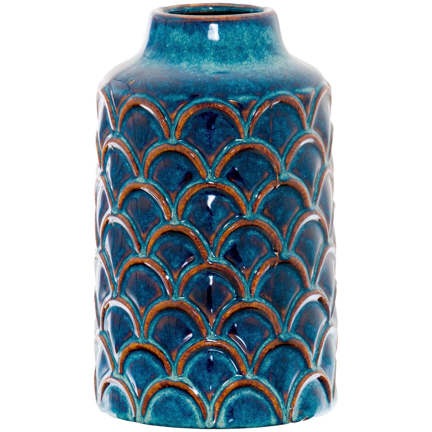 Seville Collection Scalloped Indigo Vase - Ashton and Finch