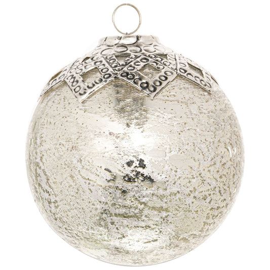 The Noel Collection Mercury Diamond Crested Large Bauble - Ashton and Finch