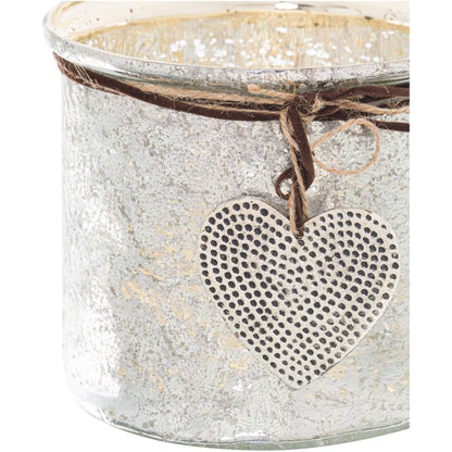Murcury Hammered Heart Medium Candle Holder - Ashton and Finch
