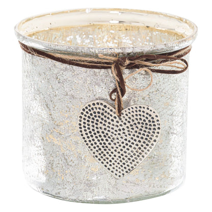Murcury Hammered Heart Medium Candle Holder - Ashton and Finch