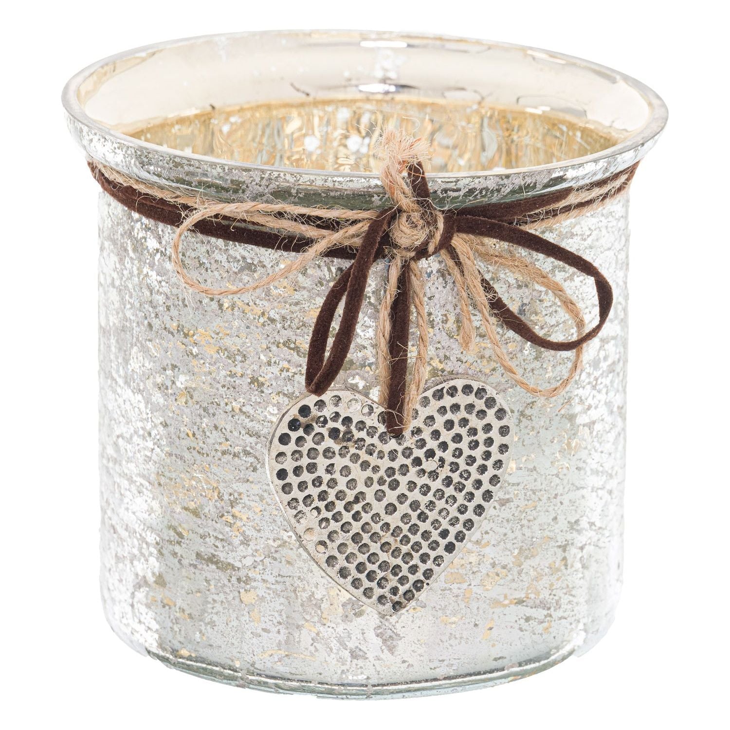 Mercury Hammered Heart Small Candle Holder - Ashton and Finch