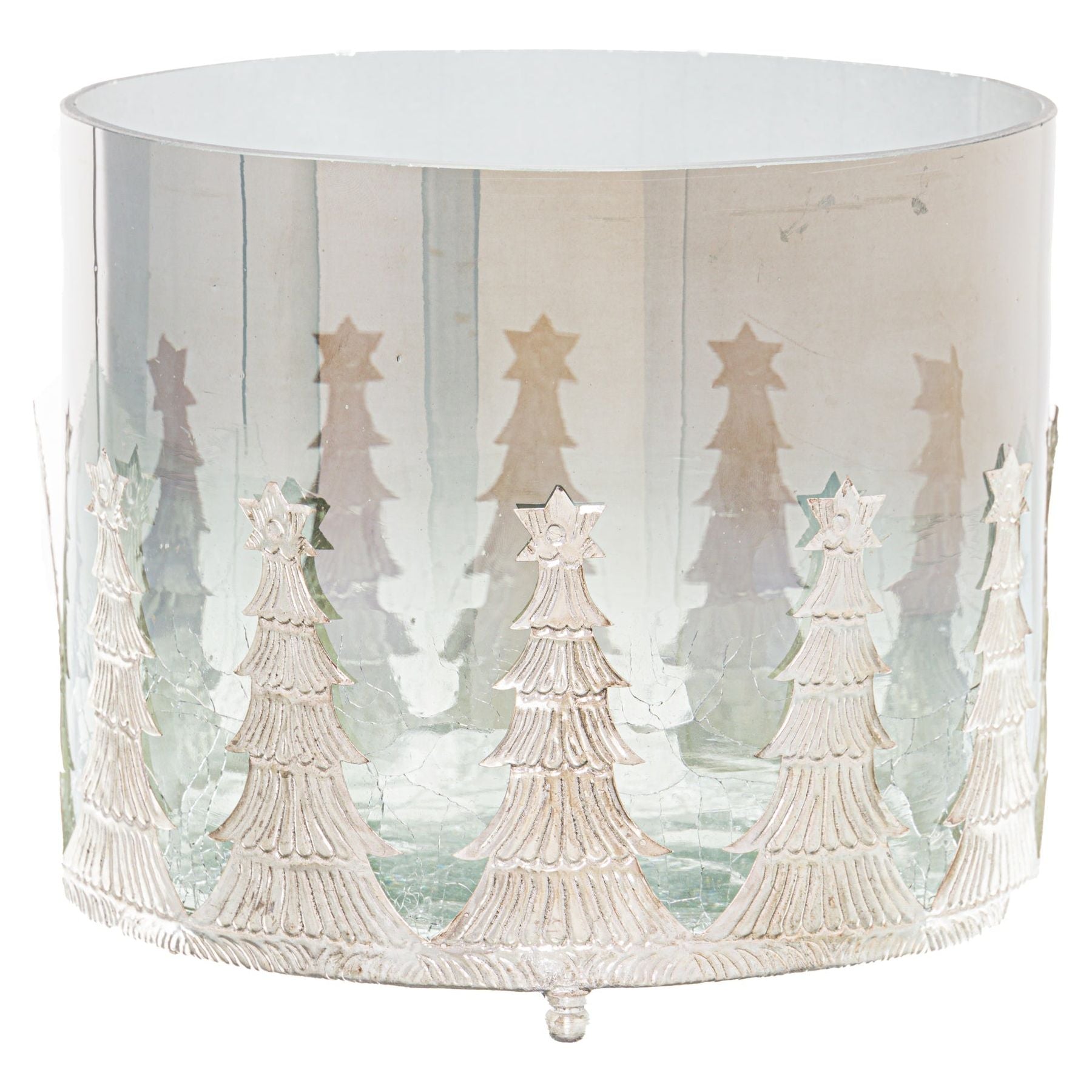 Noel Collection Large Christmas Tree Crackled Candle Holder - Ashton and Finch