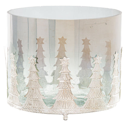 Noel Collection Large Christmas Tree Crackled Candle Holder - Ashton and Finch