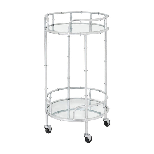 Silver Round Drinks Trolley - Ashton and Finch