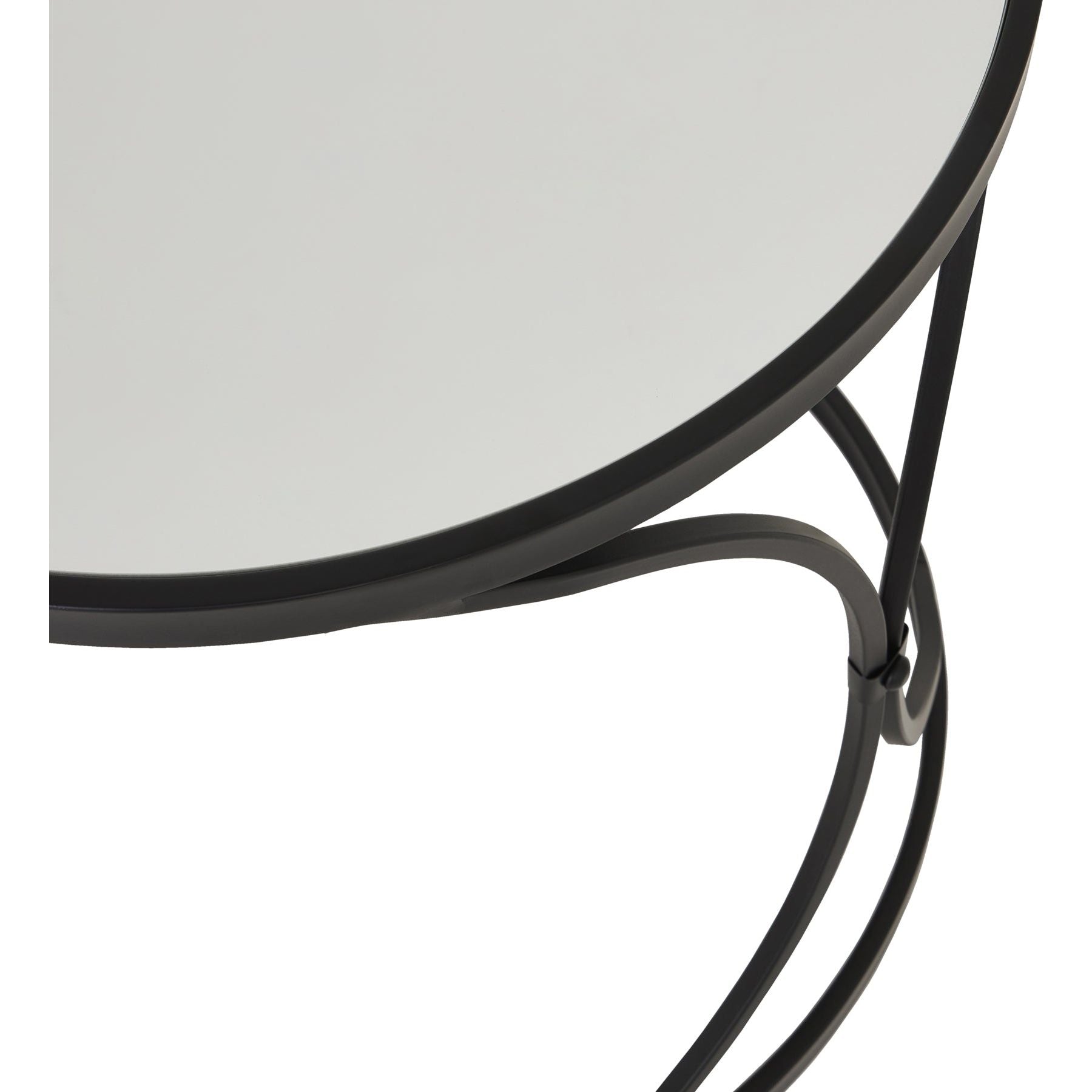 Concaved Set Of Two Black Mirrored Side Tables - Ashton and Finch
