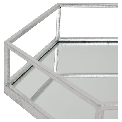 Silver Hexagon Set Of Two Trays - Ashton and Finch