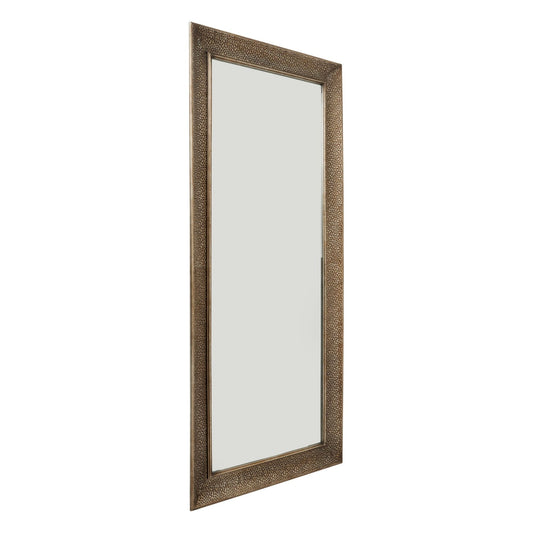 Hammered Large Rectangular Brass Wall Mirror - Ashton and Finch