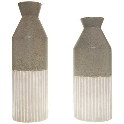 Mason Collection Grey Ceramic Ellipse Tall Vase - Ashton and Finch