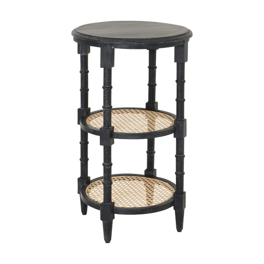 Raffles Black Tall Round Side Table - Ashton and Finch