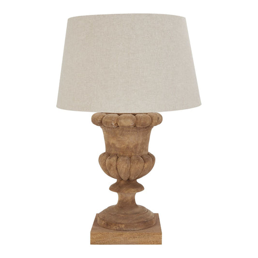 Delaney Natural Wash Fluted Lamp With Linen Shade - Ashton and Finch