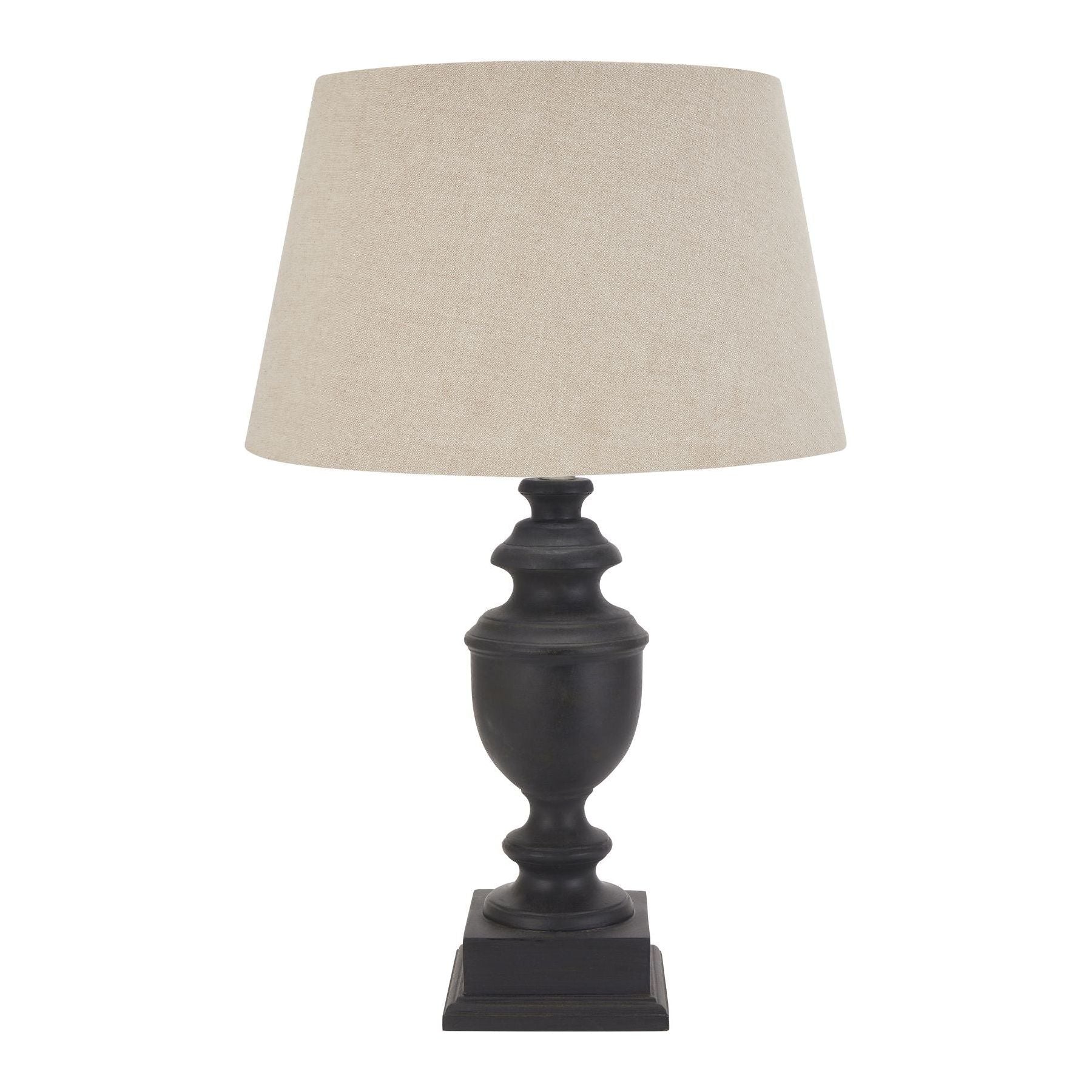 Delaney Collection Grey Urn Lamp With Linen Shade - Ashton and Finch