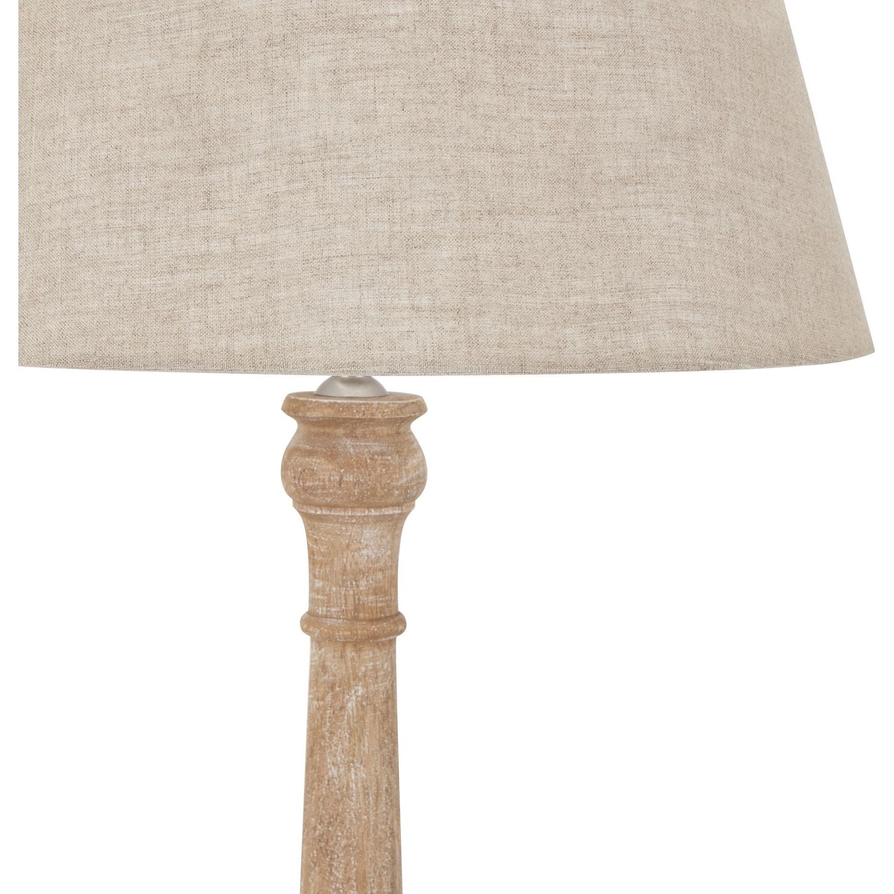 Delaney Natural Wash Spindle Lamp With Linen Shade - Ashton and Finch