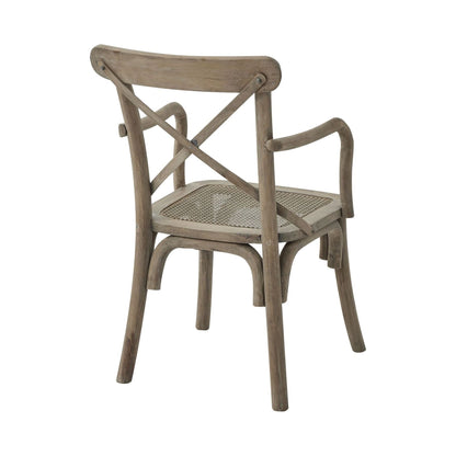 Copgrove Collection Cross Back Carver Chair With Rush Seat - Ashton and Finch