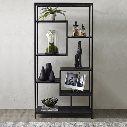 Large Black Multi Shelf Unit - Ashton and Finch
