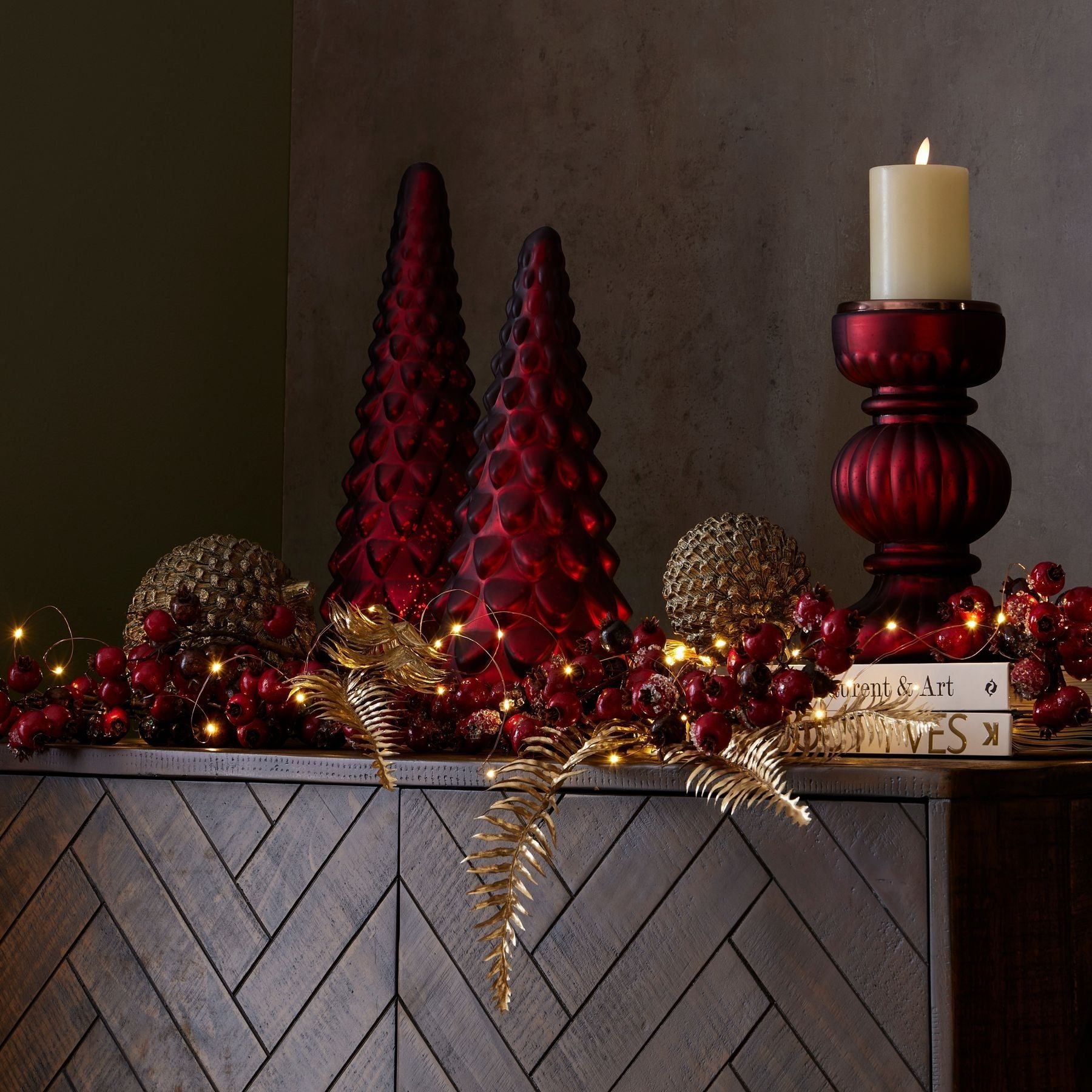 Noel Collection Large Ruby Red Decorative Tree - Ashton and Finch