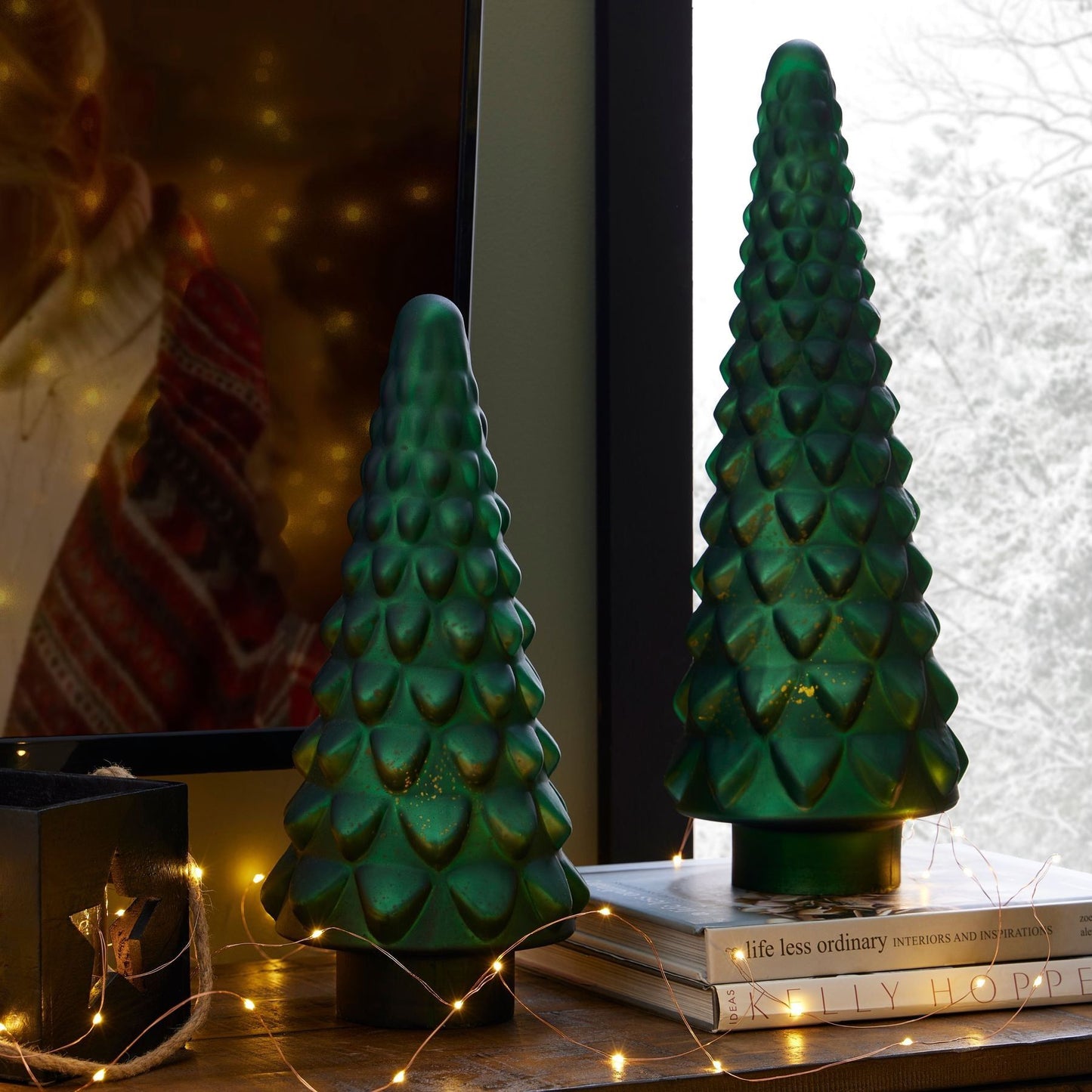 Noel Collection Forest Green Glass Decorative Tree - Ashton and Finch