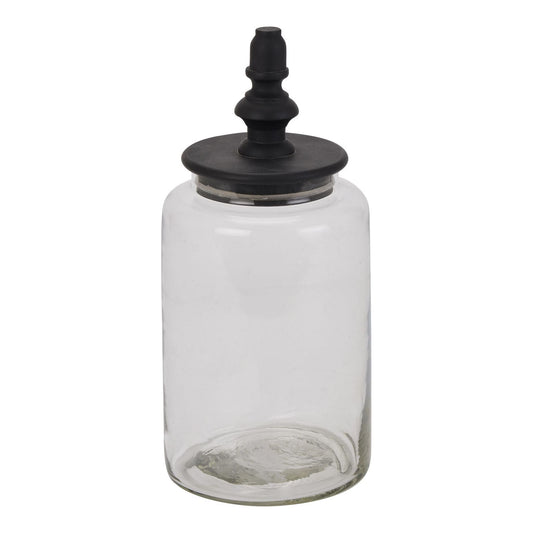 Black Finial Tall Glass Canister - Ashton and Finch
