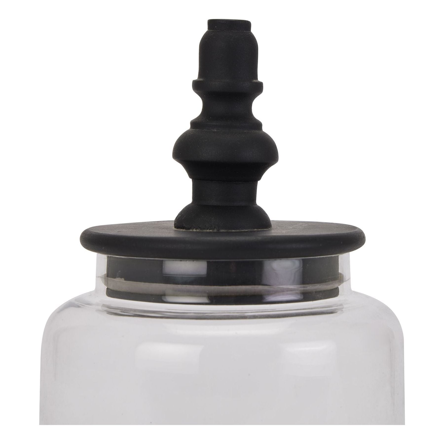 Black Finial Glass Canister - Ashton and Finch