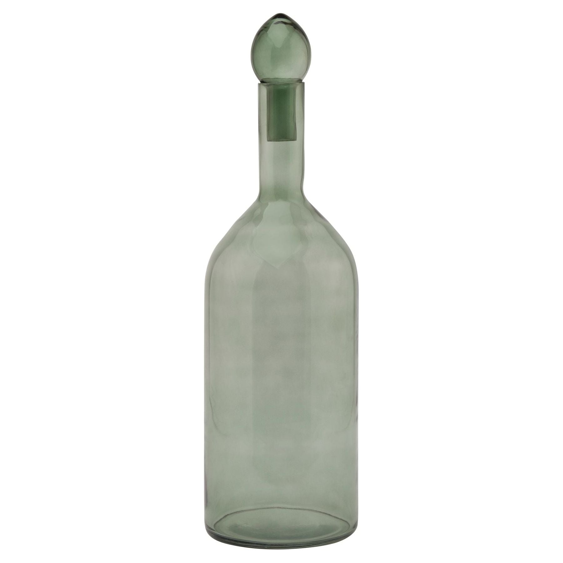 Smoked Sage Glass  Tall Bottle With Stopper - Ashton and Finch
