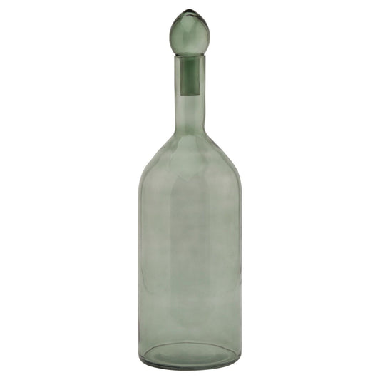 Smoked Sage Glass  Tall Bottle With Stopper - Ashton and Finch