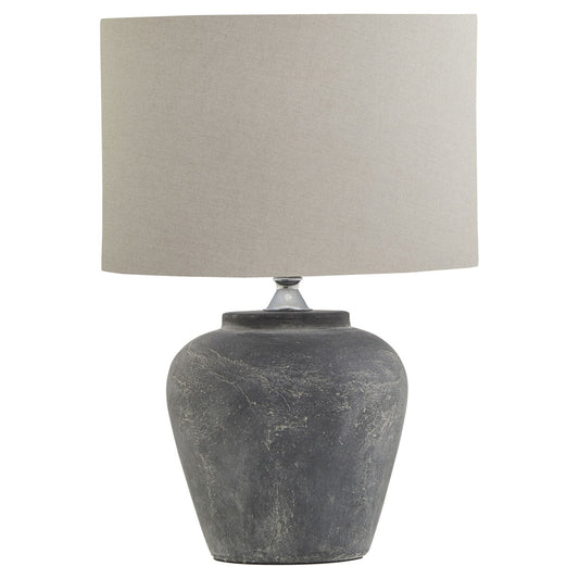 Amalfi Grey Table Lamp With Linen Shade - Ashton and Finch