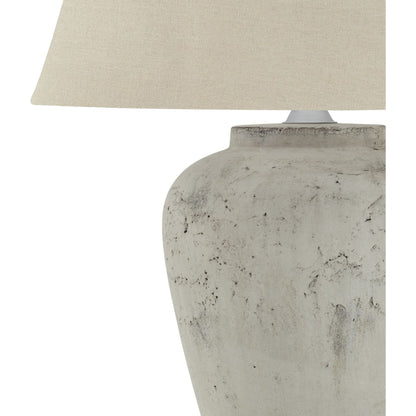 Darcy Antique White Table Lamp With Linen Shade - Ashton and Finch