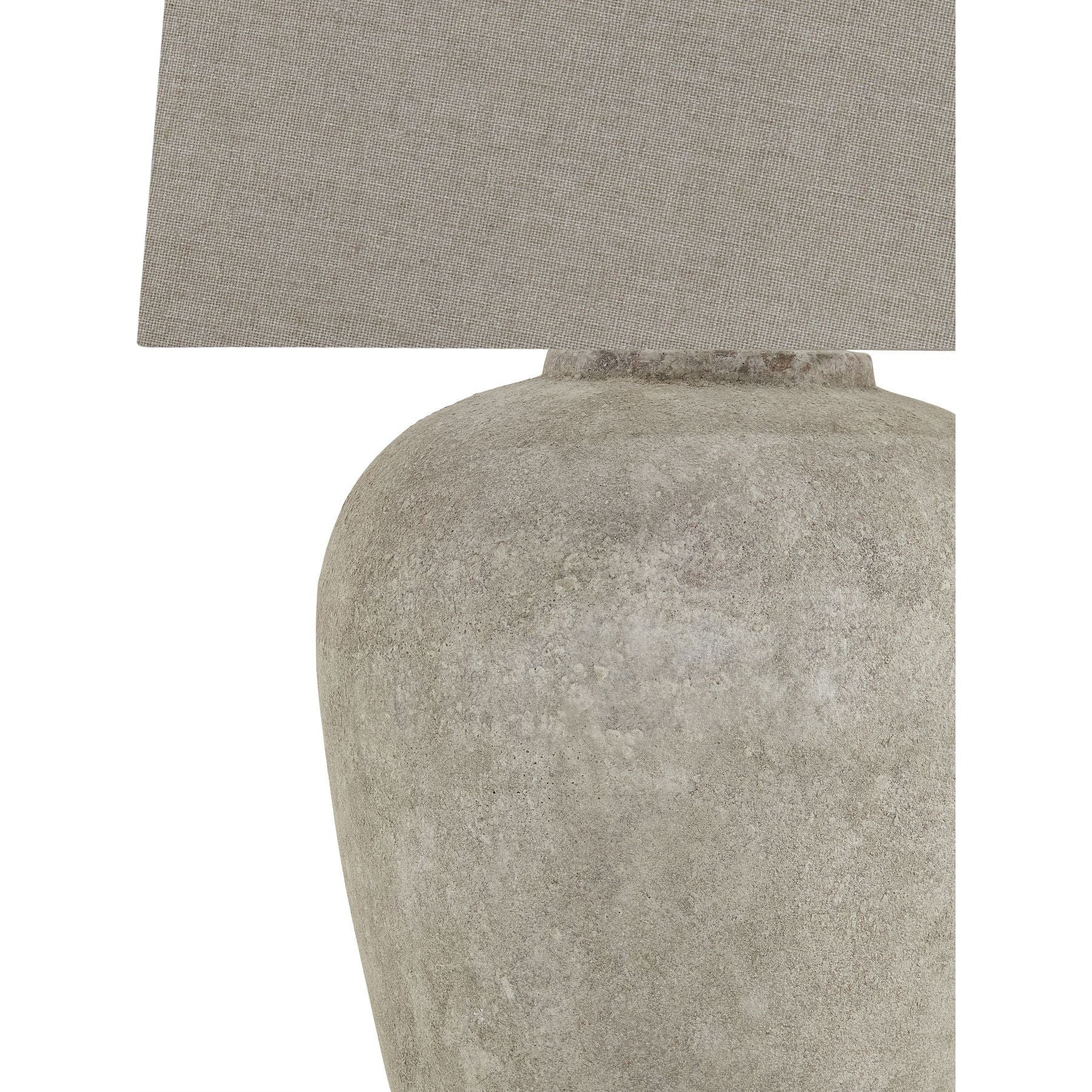 Athena Aged Stone Tall Table Lamp With Linen Shade - Ashton and Finch