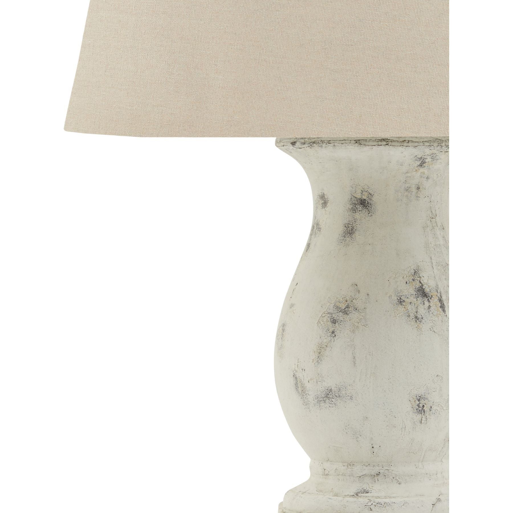Darcy Antique White Pillar Table Lamp With Linen Shade - Ashton and Finch