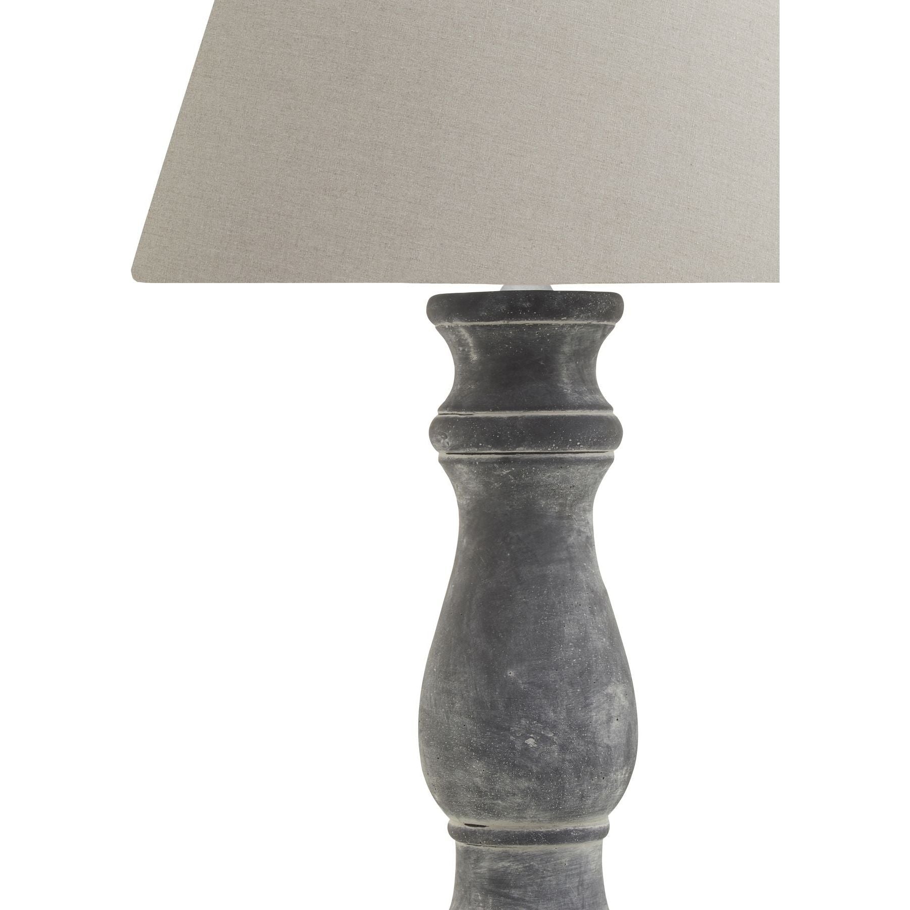 Amalfi Grey Candlestick Table Lamp With Linen Shade - Ashton and Finch