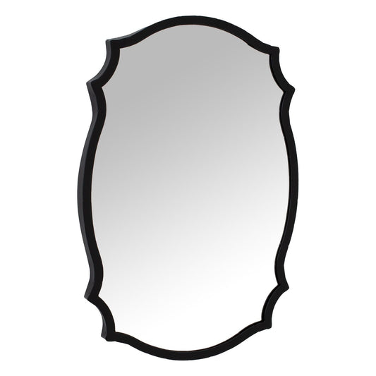 Matt Black Ornate Curved Mirror - Ashton and Finch