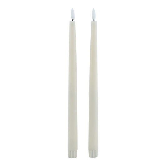 Luxe Collection S/2 Taupe LED Wax Dinner Candles - Ashton and Finch
