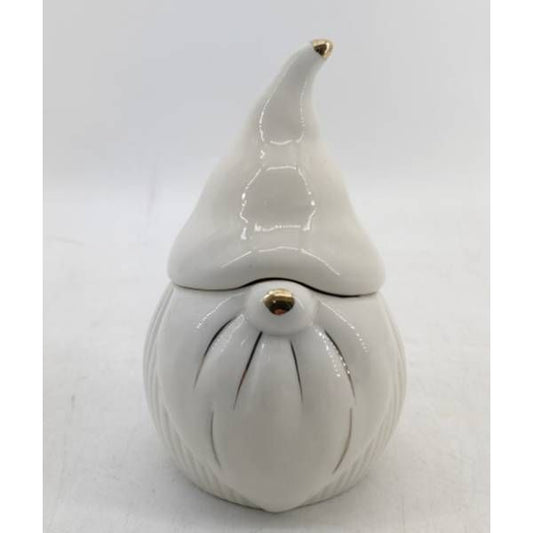 Medium White Ceramic Gonk Pot With Lid - Ashton and Finch