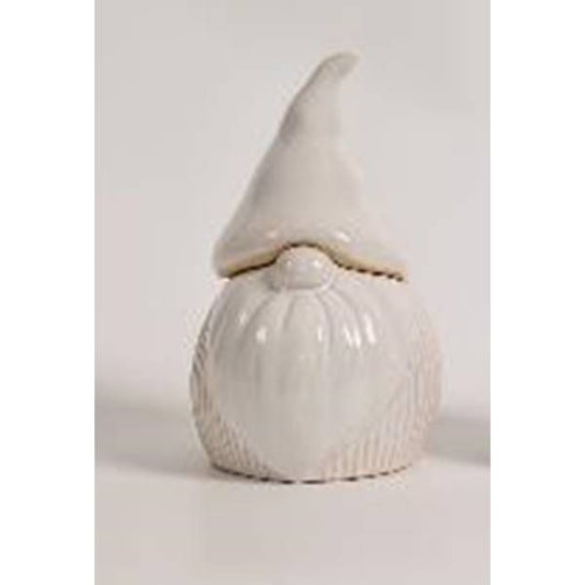 Large White Ceramic Squat Gonk Pot With Lid - Ashton and Finch