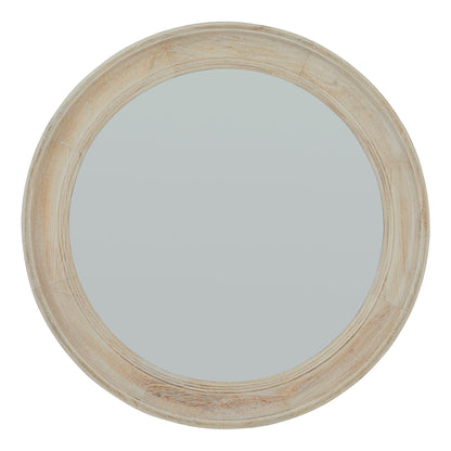 Washed Wood Round Framed Mirror - Ashton and Finch